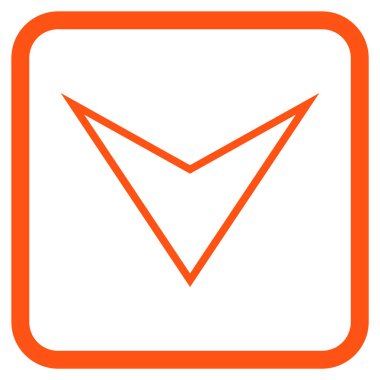 Vektör simgesi bir çerçeve içinde aşağı ok ucu