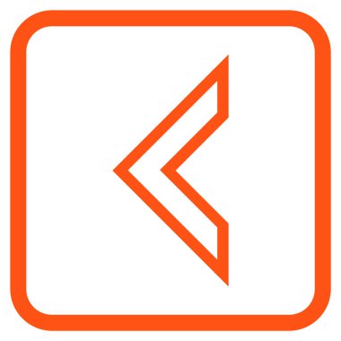 Ok ucu sol vektör simgesi bir çerçeve içinde