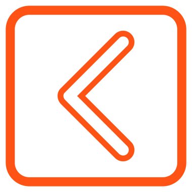 Ok ucu sol vektör simgesi bir çerçeve içinde