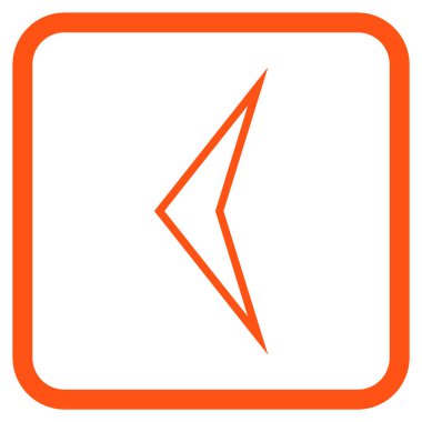 Ok ucu sol vektör simgesi bir çerçeve içinde