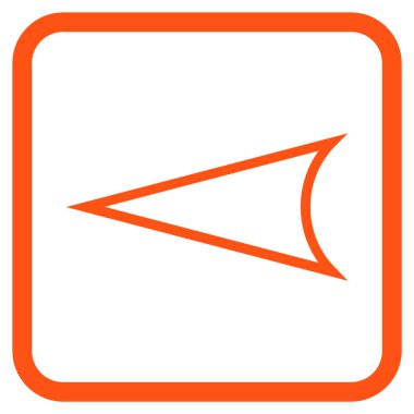 Ok ucu sol vektör simgesi bir çerçeve içinde