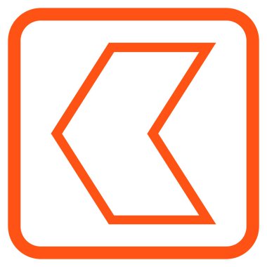 Ok ucu sol vektör simgesi bir çerçeve içinde