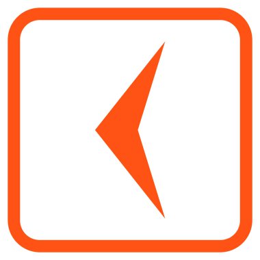 Ok ucu sol vektör simgesi bir çerçeve içinde