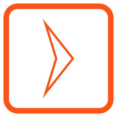 Ok ucu doğru vektör simgesi bir çerçeve içinde