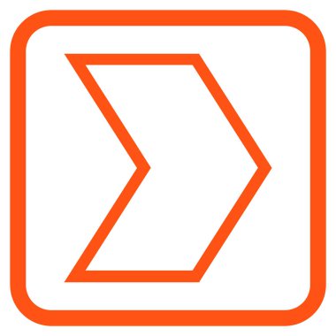 Ok ucu doğru vektör simgesi bir çerçeve içinde