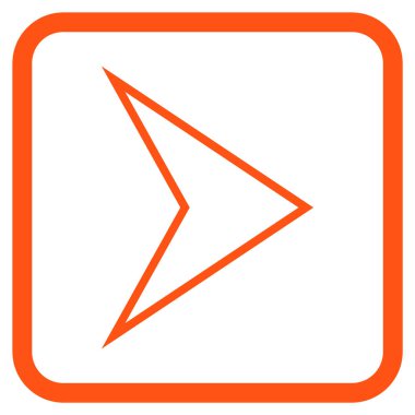 Ok ucu doğru vektör simgesi bir çerçeve içinde