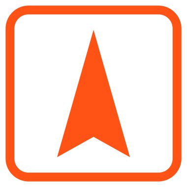 Vektör simgesi bir çerçeve içinde yukarı ok ucu