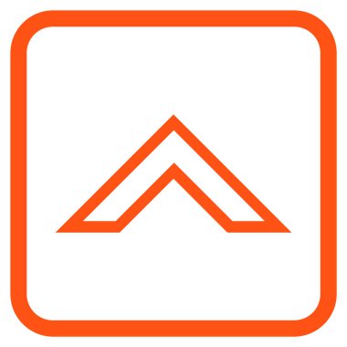 Vektör simgesi bir çerçeve içinde yukarı ok ucu