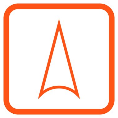 Vektör simgesi bir çerçeve içinde yukarı ok ucu