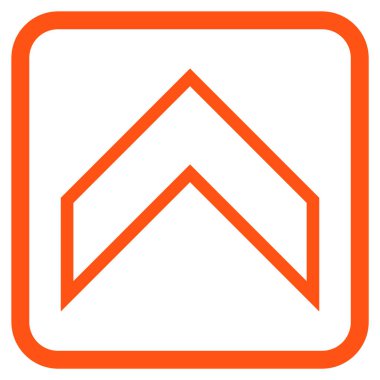 Vektör simgesi bir çerçeve içinde yukarı ok ucu