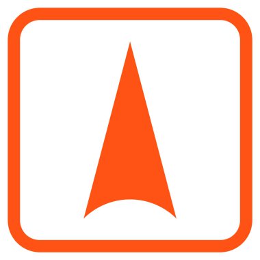 Vektör simgesi bir çerçeve içinde yukarı ok ucu