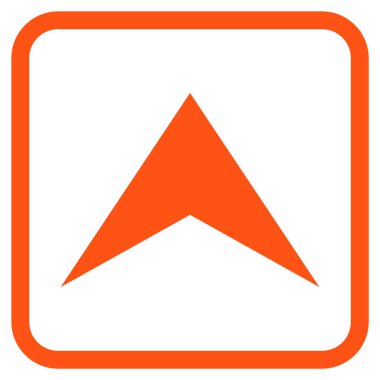 Vektör simgesi bir çerçeve içinde yukarı ok ucu