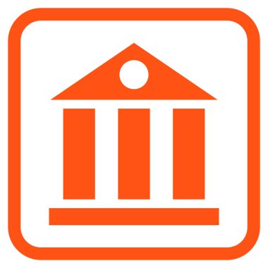 Banka Binası vektör simgesi bir çerçeve içinde