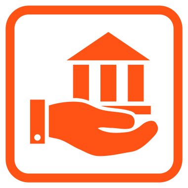 Banka hizmet vektör simgesi bir çerçeve içinde