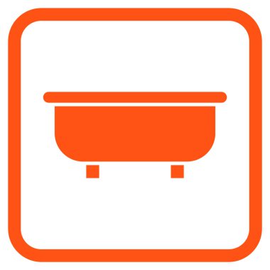 Küvet vektör simgesi bir çerçeve içinde