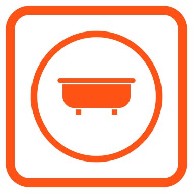 Küvet vektör simgesi bir çerçeve içinde