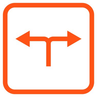 Vektör simgesi bir çerçeve içinde çatallanma oklar sol sağ