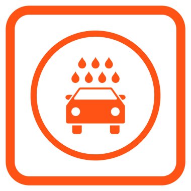 Araba duş vektör simgesi bir çerçeve içinde