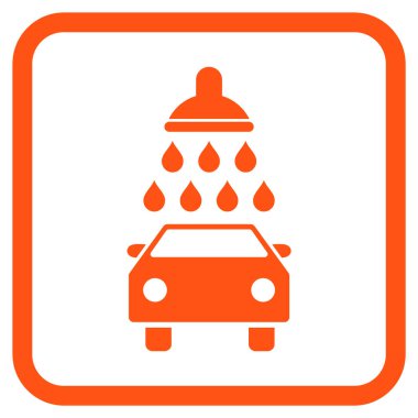 Araba duş vektör simgesi bir çerçeve içinde