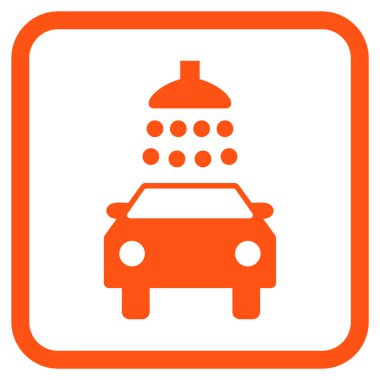 Araba duş vektör simgesi bir çerçeve içinde