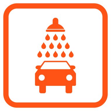 Araba duş vektör simgesi bir çerçeve içinde