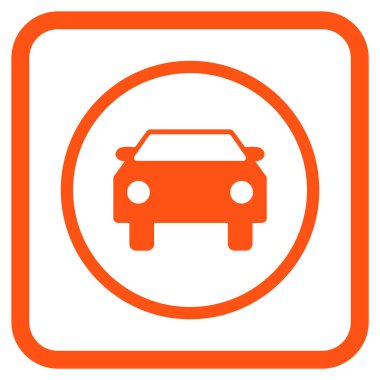 Araba vektör simgesi bir çerçeve içinde