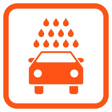 Oto yıkama vektör simgesi bir çerçeve içinde