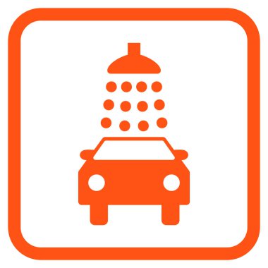 Oto yıkama vektör simgesi bir çerçeve içinde