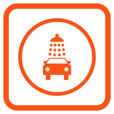 Oto yıkama vektör simgesi bir çerçeve içinde