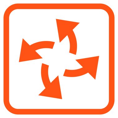 Santrifüj oklar bir çerçeve içinde simge vektör