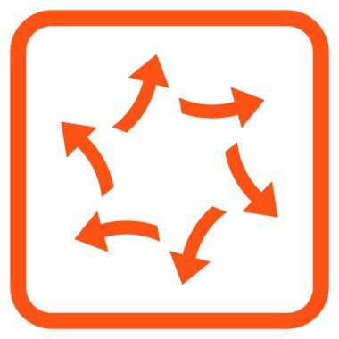 Santrifüj oklar bir çerçeve içinde simge vektör