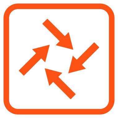 Merkezcil oklar bir çerçeve içinde simge vektör