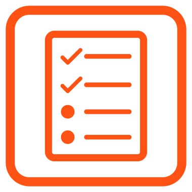 Denetim listesi sayfa vektör simgesi bir çerçeve içinde