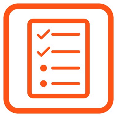 Denetim listesi sayfa vektör simgesi bir çerçeve içinde