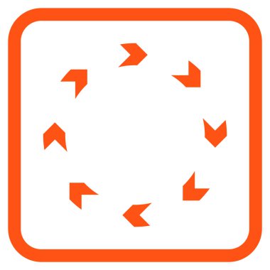 Dolaşım vektör simgesi bir çerçeve içinde