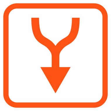 Vektör simgesi bir çerçeve içinde aşağı ok birleştirmek