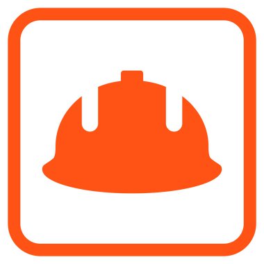 İnşaat kask vektör simgesi bir çerçeve içinde