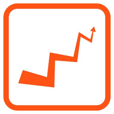 Eğri ok vektör simgesi bir çerçeve içinde