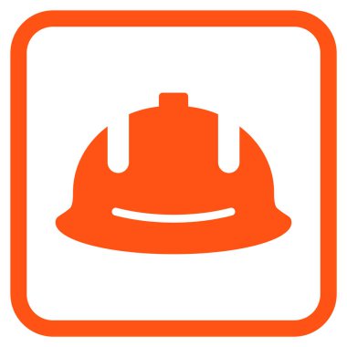 İnşaat kask vektör simgesi bir çerçeve içinde