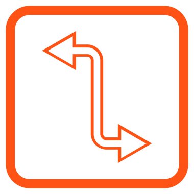 Eğri Exchange ok vektör simgesi bir çerçeve içinde