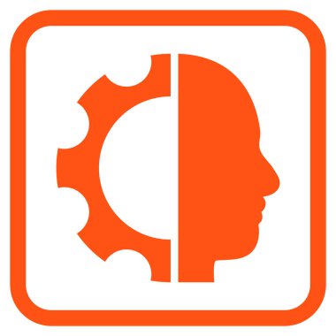 Cyborg dişli vektör simgesi bir çerçeve içinde