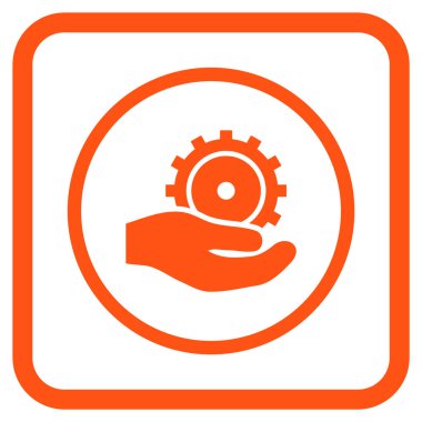 Geliştirme hizmeti vektör simgesi bir çerçeve içinde