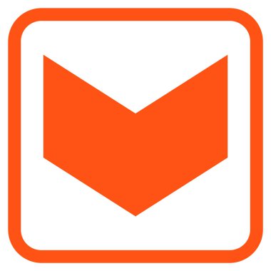 Vektör simgesi bir çerçeve içinde aşağı yön