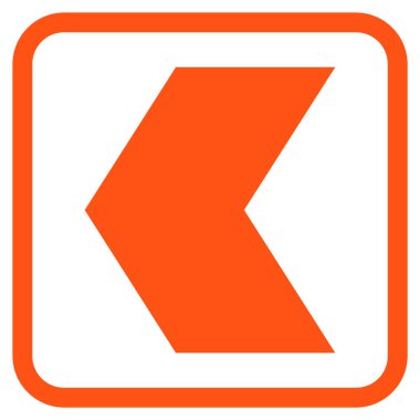 Yön sol vektör simgesi bir çerçeve içinde