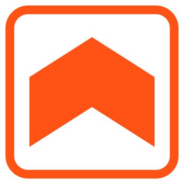 Yön yukarı vektör simgesi bir çerçeve içinde