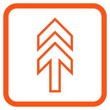 Yön yukarı vektör simgesi bir çerçeve içinde