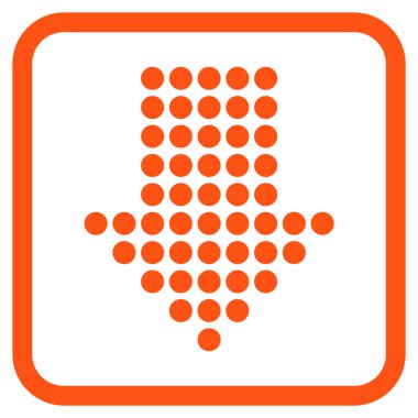 Vektör simgesi bir çerçeve içinde aşağı noktalı ok