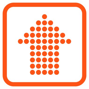 Vektör simgesi bir çerçeve içinde yukarı noktalı ok