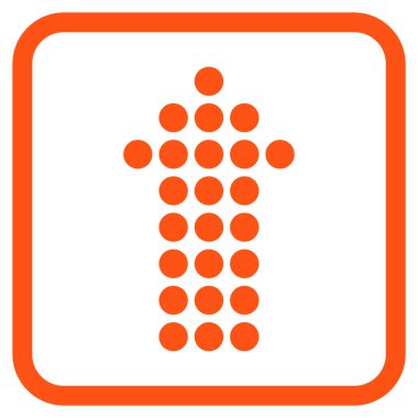 Vektör simgesi bir çerçeve içinde yukarı noktalı ok