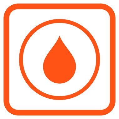 Damla vektör simgesi bir çerçeve içinde